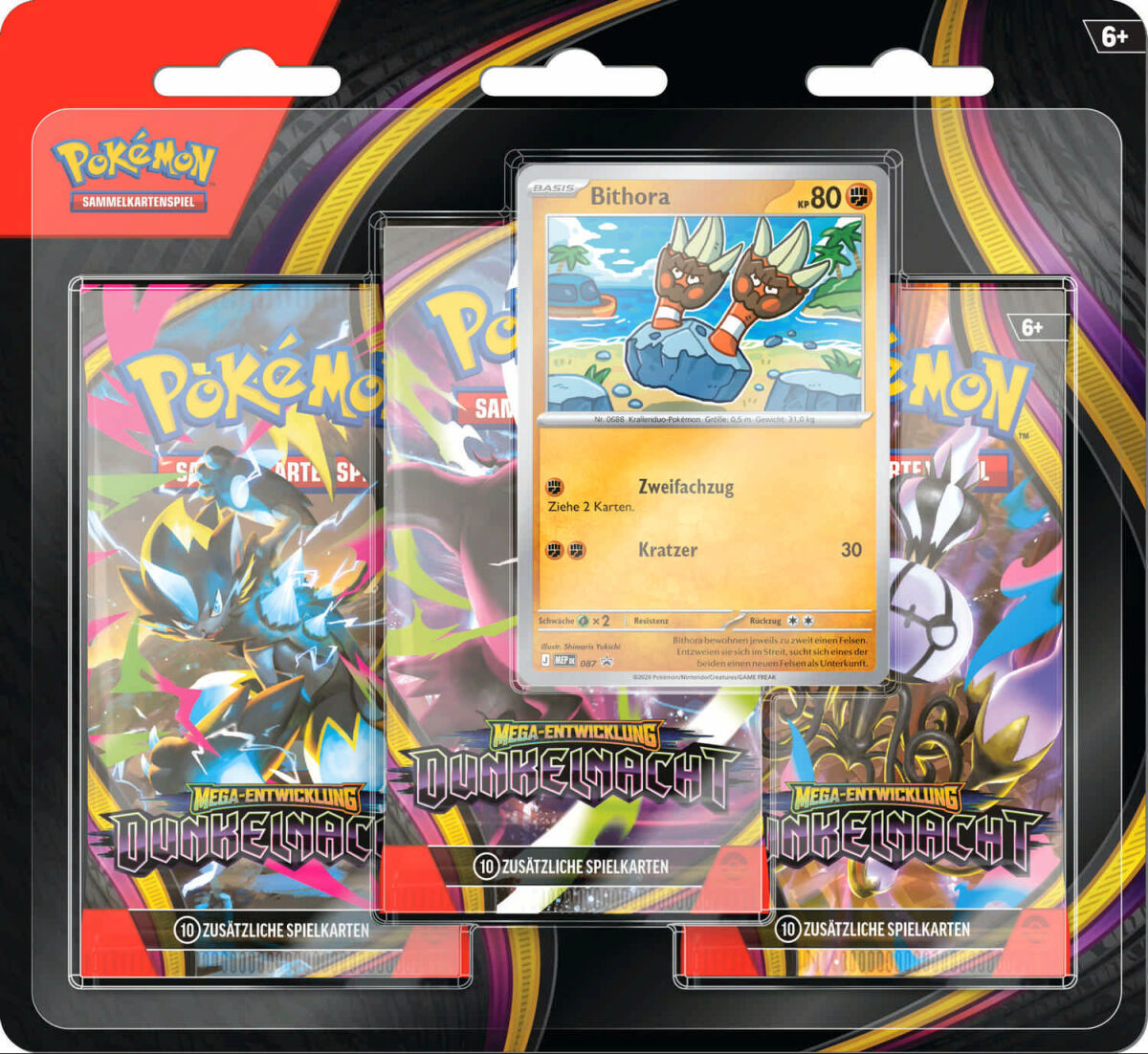Pokemon - Mega Entwicklung - Dunkelnacht - 3er Blister - Deutsch
