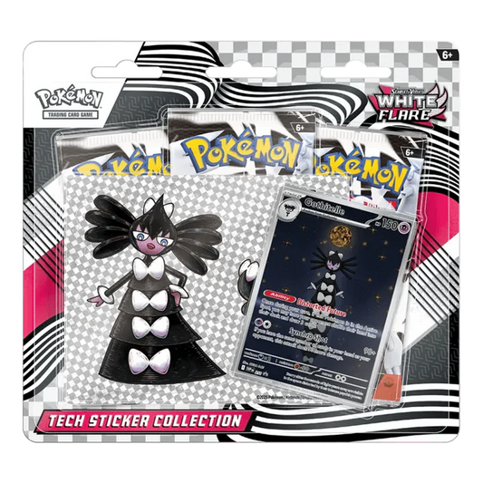 (2 Pro Person!) Pokemon - Karmesin & Purpur - Weisse Flammen - Tech Sticker Kollektion - Englisch